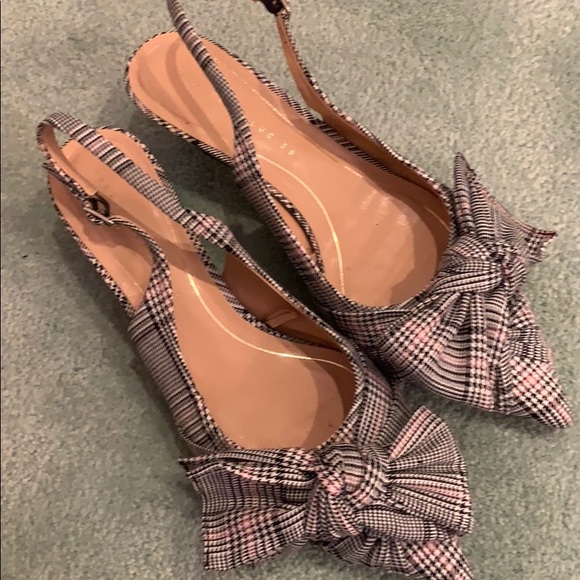 ZARA Plaid Slingback Kitten Heel - Picture 7 of 7